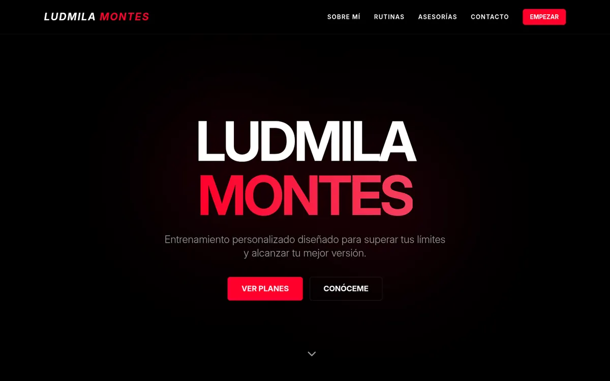 Landing page desarrollada para una personal trainer